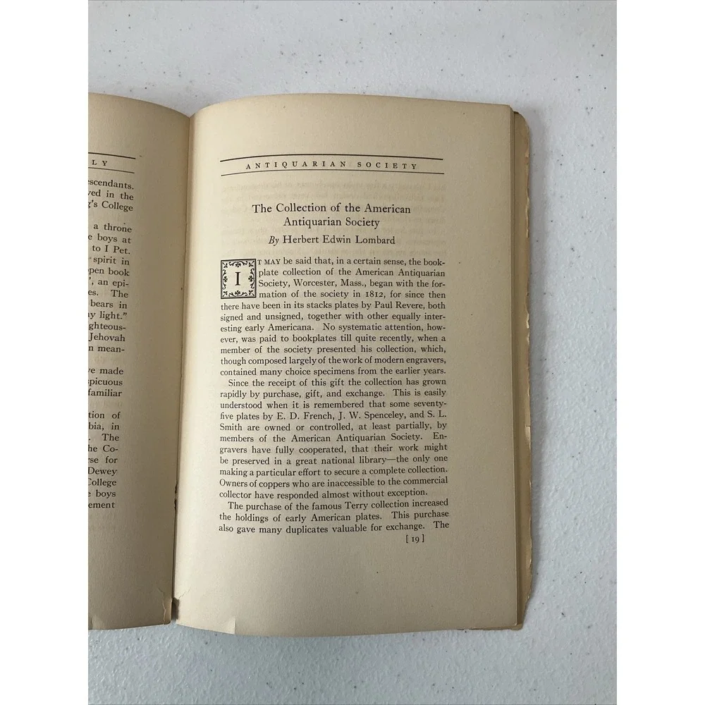 The Bookplate Quarterly April 1918‎ American Society Ex Libris Antique Book Rare